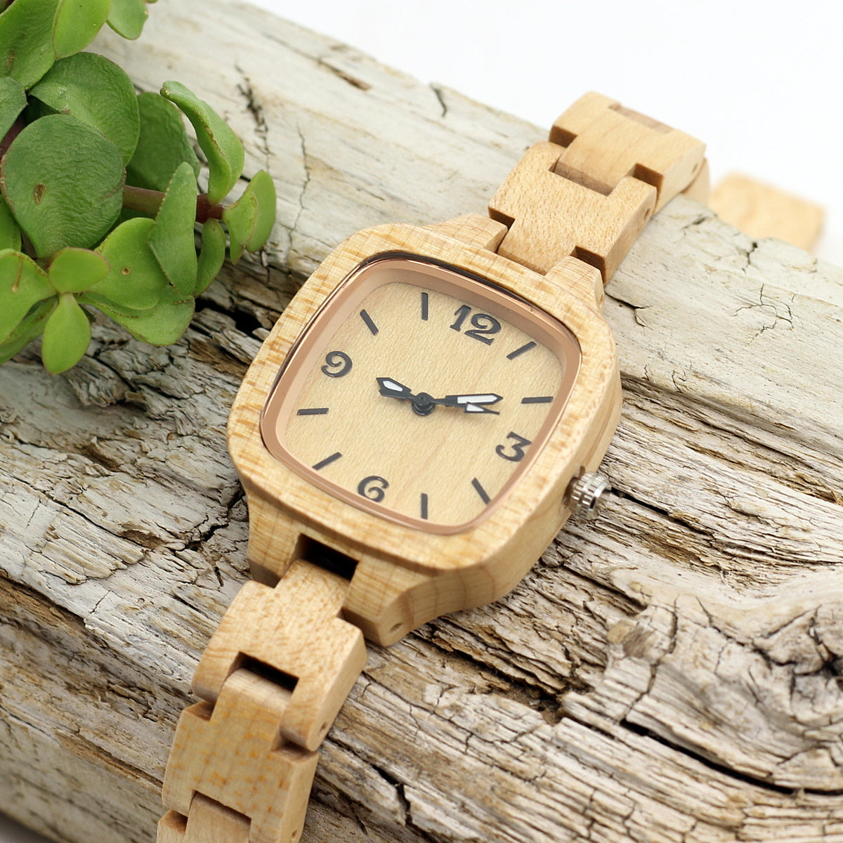 ECO BELLA -  FEMWOOD Ladies Wooden Watch with Wood Strap - Hashtag Bamboo