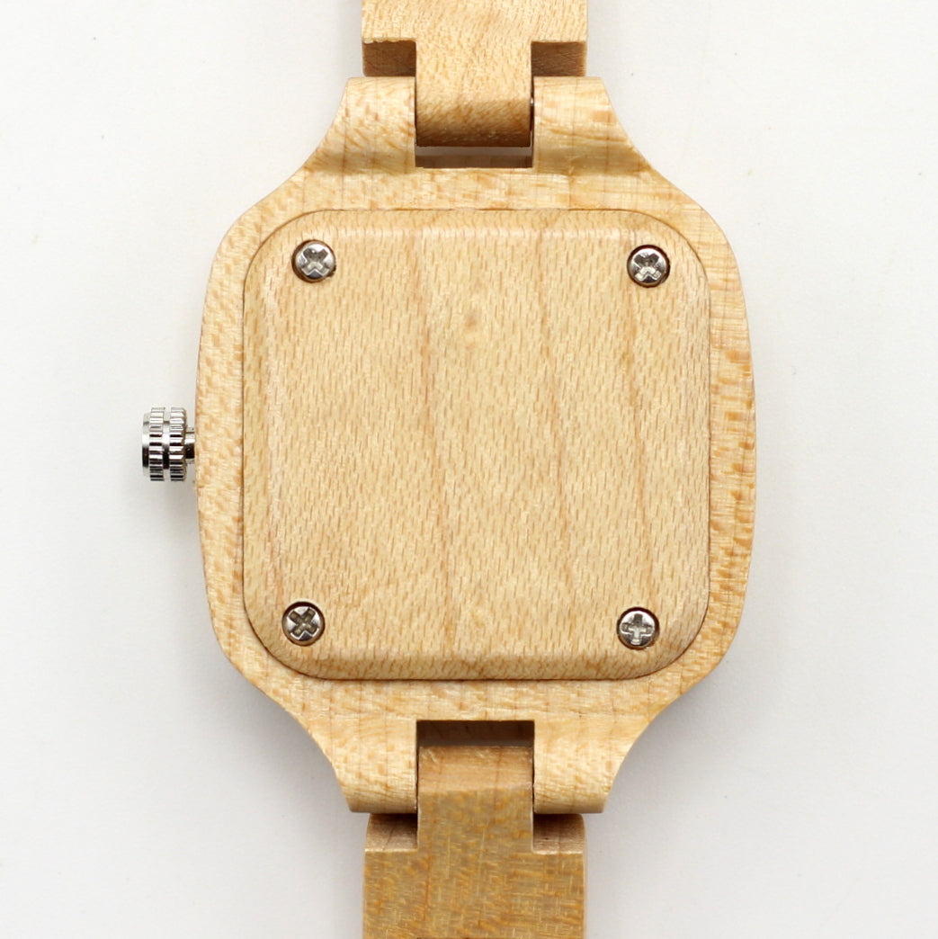 ECO BELLA -  FEMWOOD Ladies Wooden Watch with Wood Strap - Hashtag Bamboo