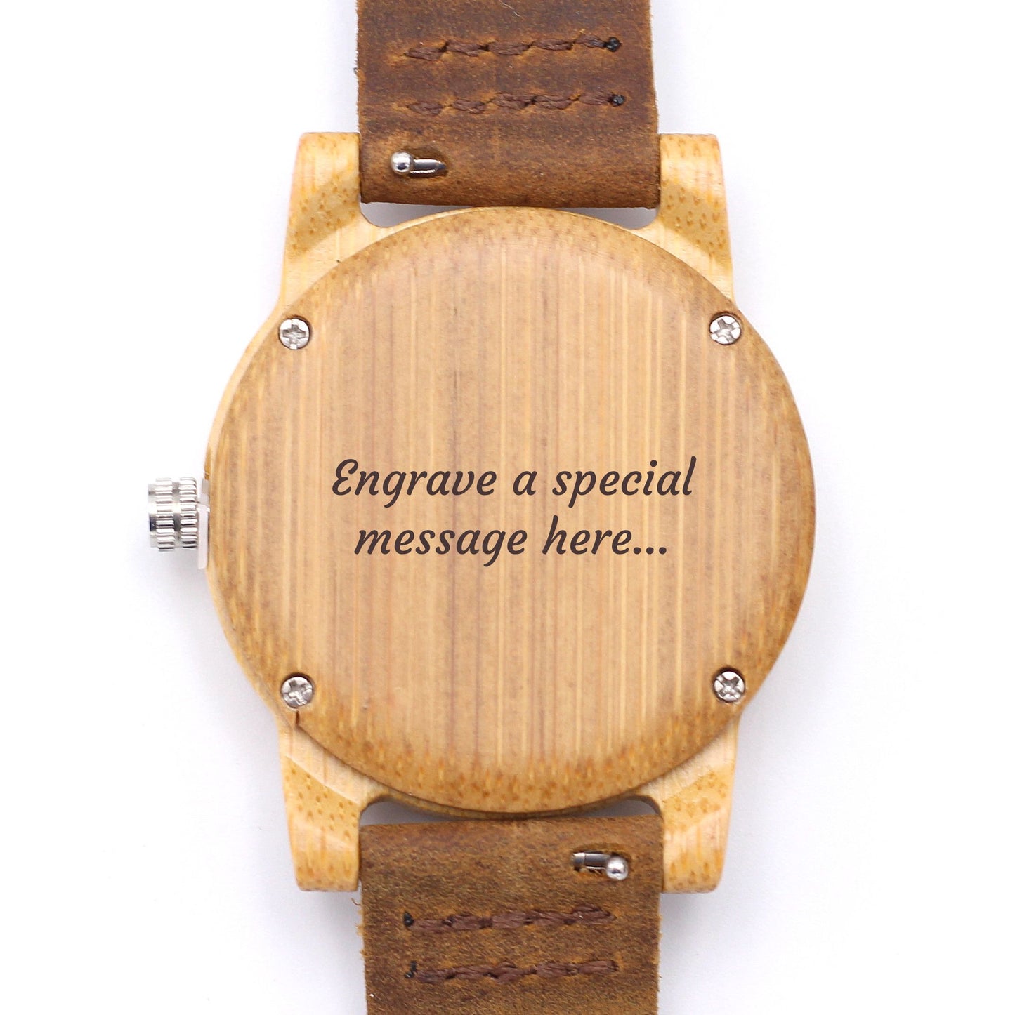 ECO CHICK Ladies Wooden Watch Bamboo with Leather Strap - Hashtag Bamboo