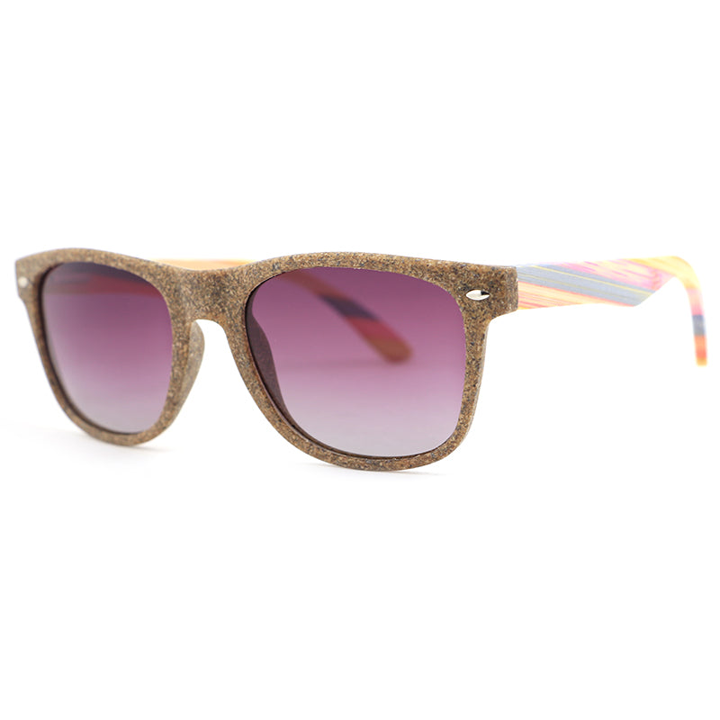 GROUND COFFEE PURPLE Sunglasses Polarised Lens Rainbow Arms