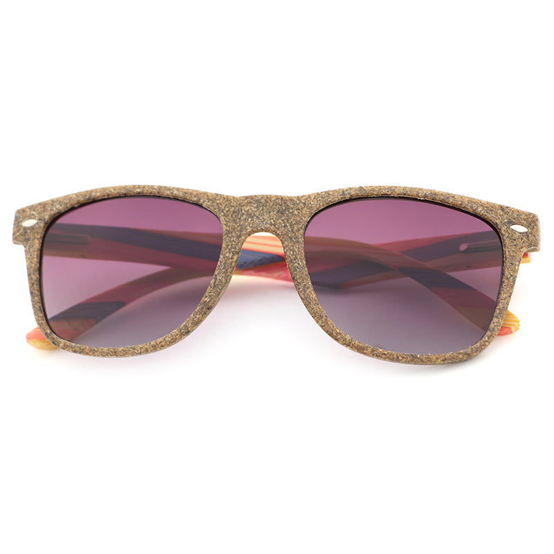 GROUND COFFEE PURPLE Sunglasses Polarised Lens Rainbow Arms