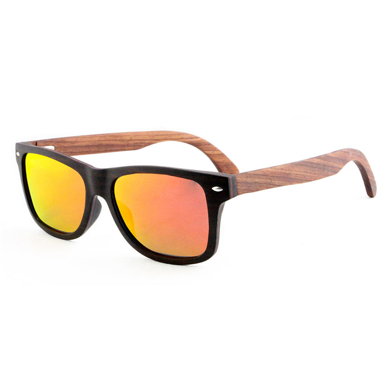 JACKMAN ORANGE Men's Wooden Sunglasses Polarised Lens - Hashtag Bamboo