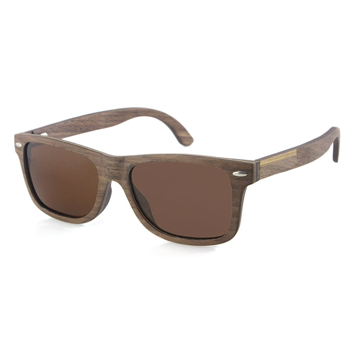 JACKMAN WALNUT BROWN Men's Wooden Sunglasses Polarised Lens - Hashtag Bamboo