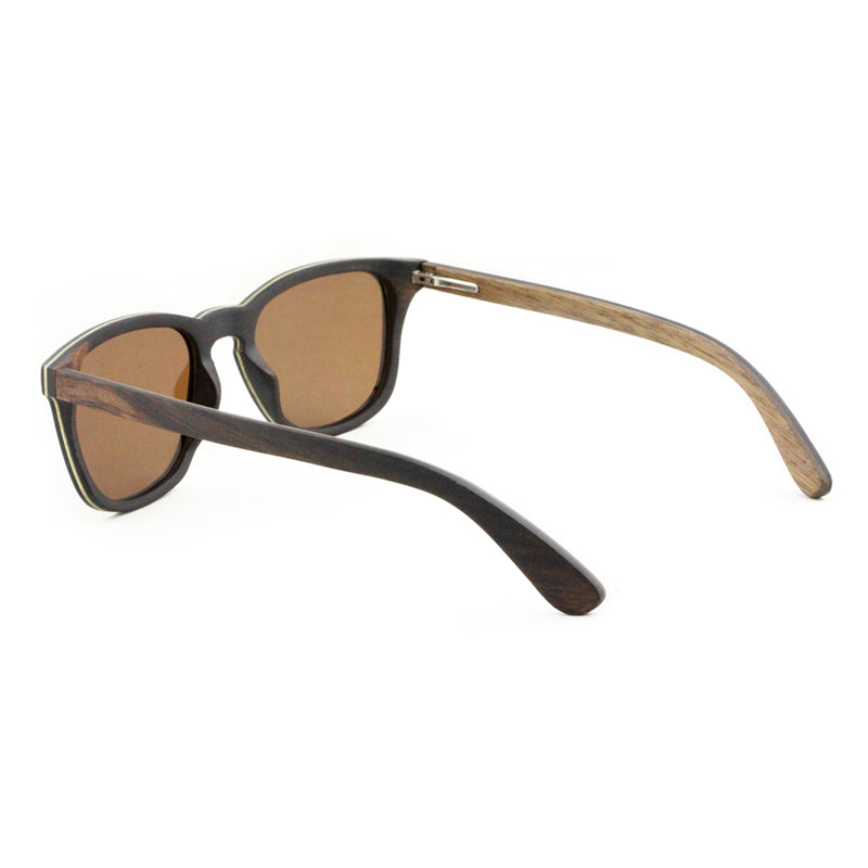 FLARE EBONY BROWN Wooden Sunglasses with Polarised Lens