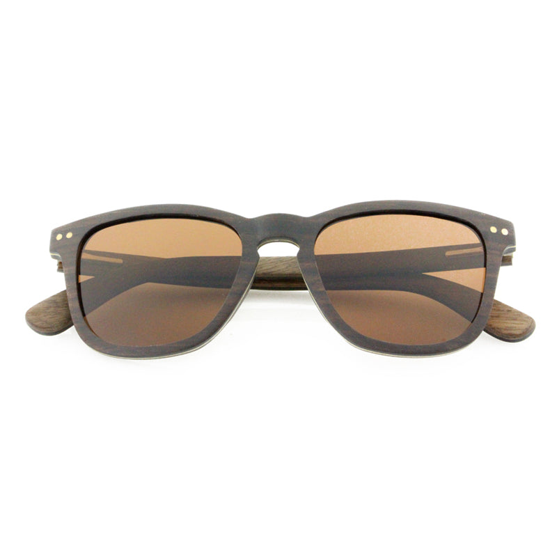 FLARE EBONY BROWN Wooden Sunglasses with Polarised Lens