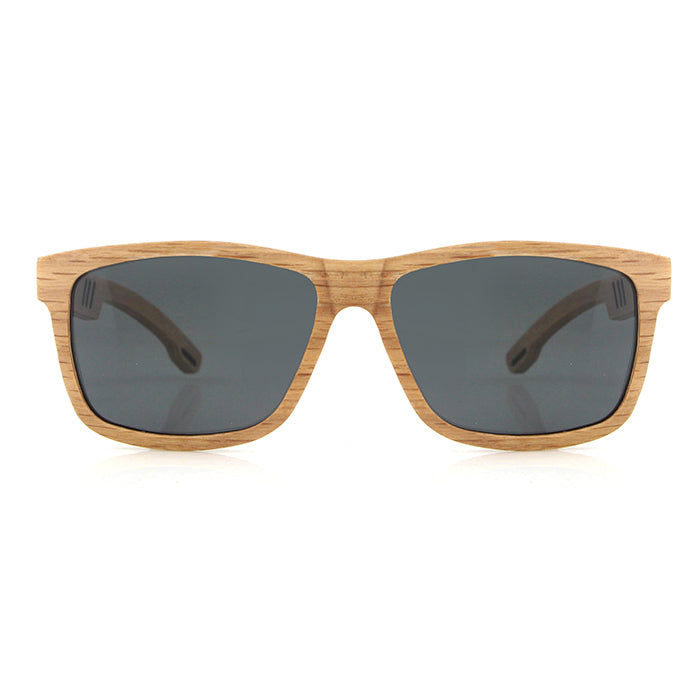 SOLID WOOD Men's Sunglasses Beech Wood Grey Polarised Lens THE BRILL by Hashtag Bamboo