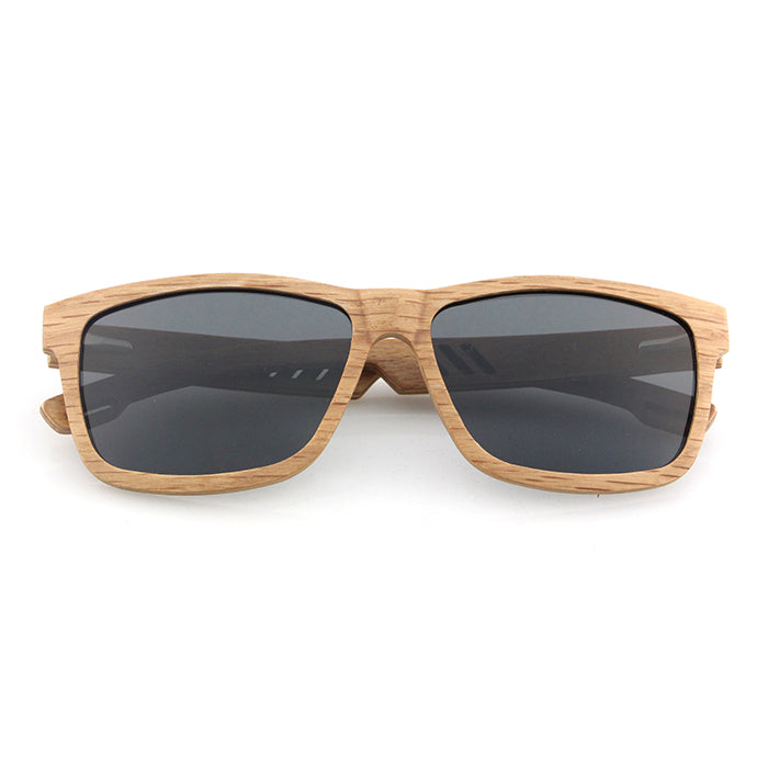SOLID WOOD Men's Sunglasses Beech Wood Grey Polarised Lens THE BRILL by Hashtag Bamboo