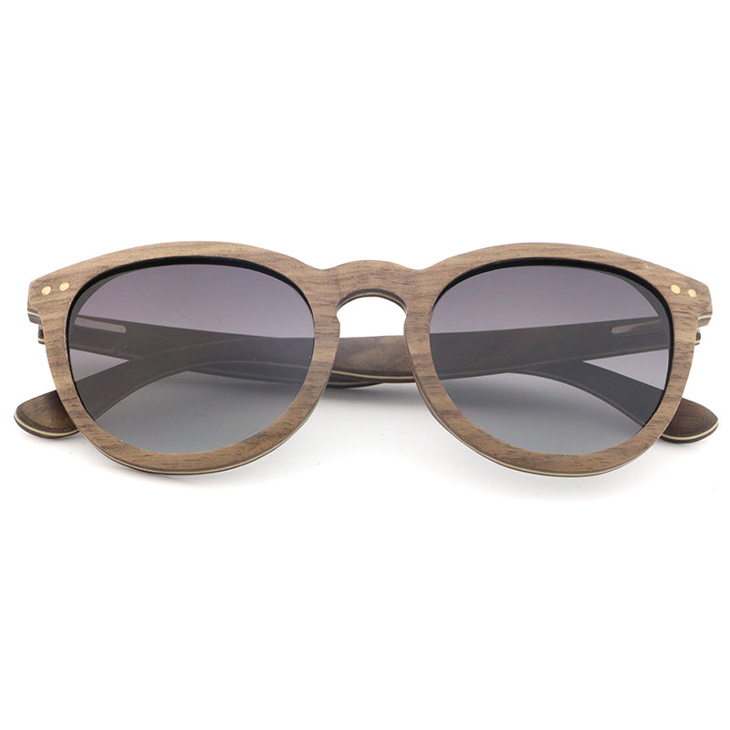 LAURA WALNUT GREY Ladies Wooden Sunglasses Polarised Lens