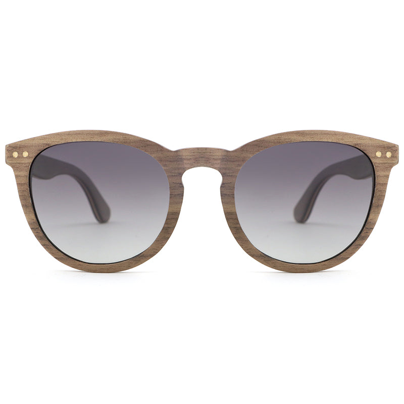 LAURA WALNUT GREY Ladies Wooden Sunglasses Polarised Lens