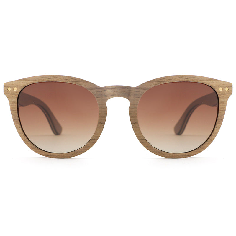LAURA WALNUT BROWN Ladies Wooden Sunglasses Polarised Lens