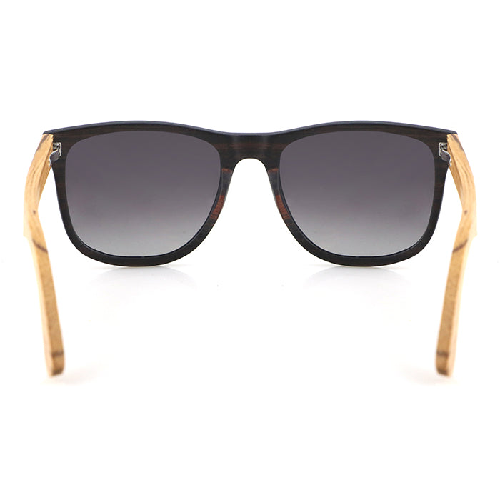ROSSI EBONY Men's Wood Sunglasses Grey Polarised Lens - Hashtag Bamboo