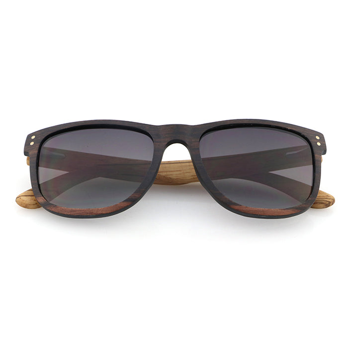 ROSSI EBONY Men's Wood Sunglasses Grey Polarised Lens - Hashtag Bamboo