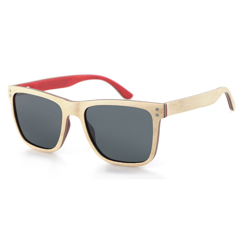 VASCO MAPLE Men's Solid Wood Sunglasses Polarised Lens - Hashtag Bamboo