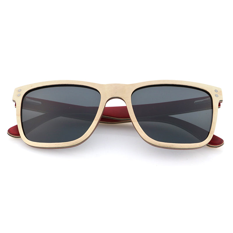 VASCO MAPLE Men's Solid Wood Sunglasses Polarised Lens - Hashtag Bamboo