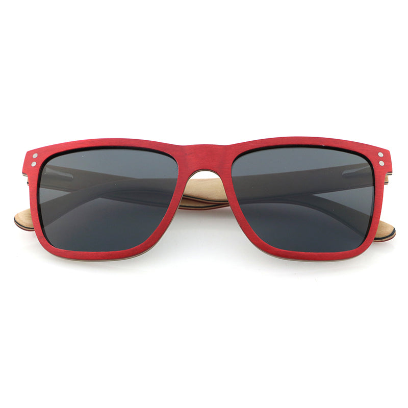 VASCO RED Men's Dyed Maple Wood Sunglasses Polarised Lens - Hashtag Bamboo
