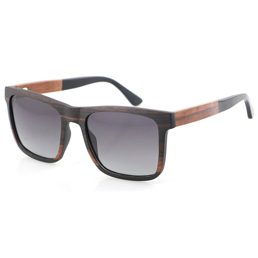 DIJON BLACK Men's Wooden Sunglasses Polarised Lens