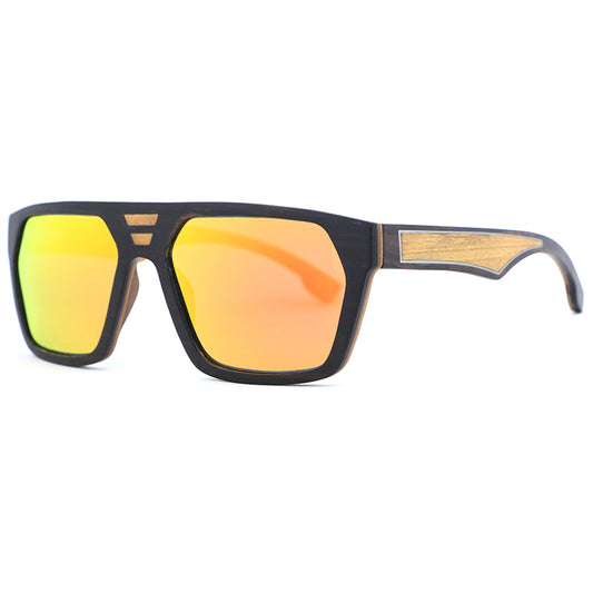 CUBANO ORANGE Men's Wooden Sunglasses Polarised Lens