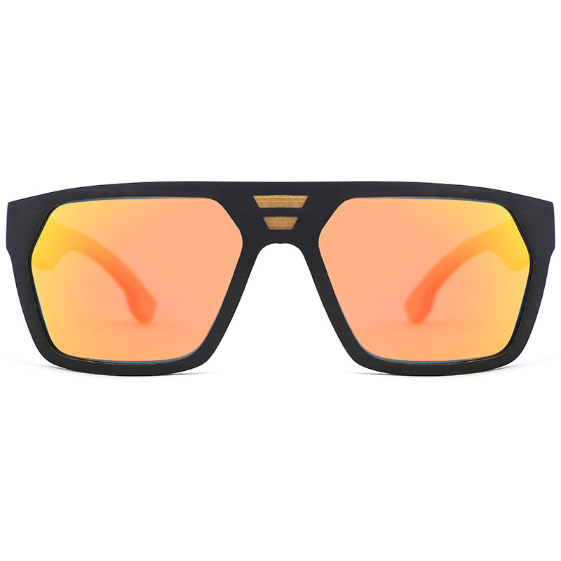 CUBANO ORANGE Men's Wooden Sunglasses Polarised Lens