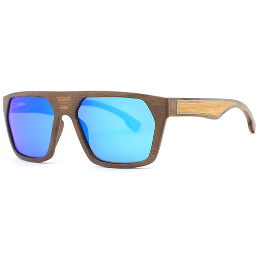 CUBANO BLUE Men's Wooden Sunglasses with Polarised Lens