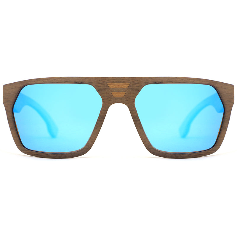 CUBANO BLUE Men's Wooden Sunglasses with Polarised Lens