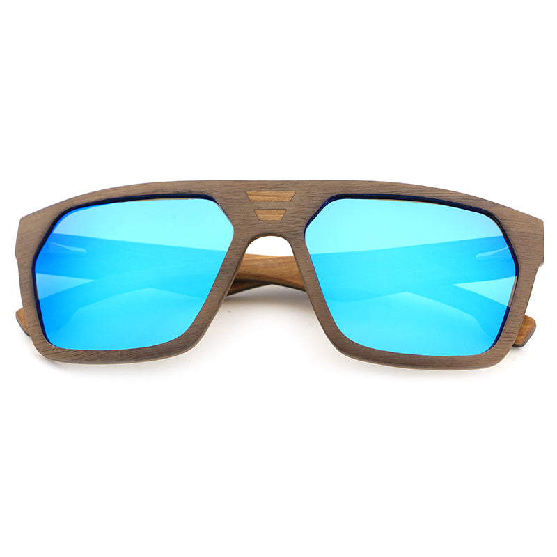 CUBANO BLUE Men's Wooden Sunglasses with Polarised Lens