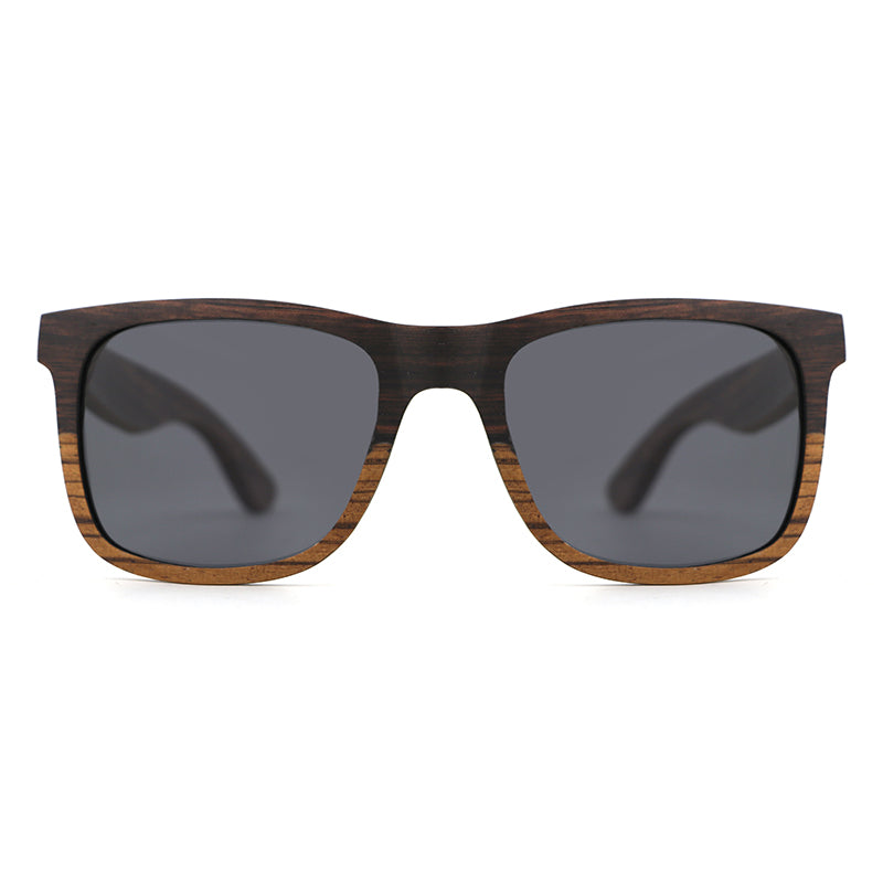 DUVALL GREY Men's Wooden Sunglasses Two Tone Wood Polarised Lens