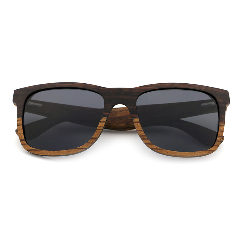DUVALL GREY Men's Wooden Sunglasses Two Tone Wood Polarised Lens