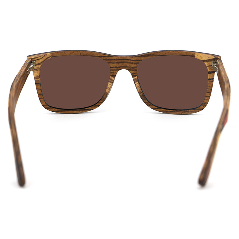 DUVALL BLUE Men's Wooden Sunglasses Two Tone Wood Polarised Lens