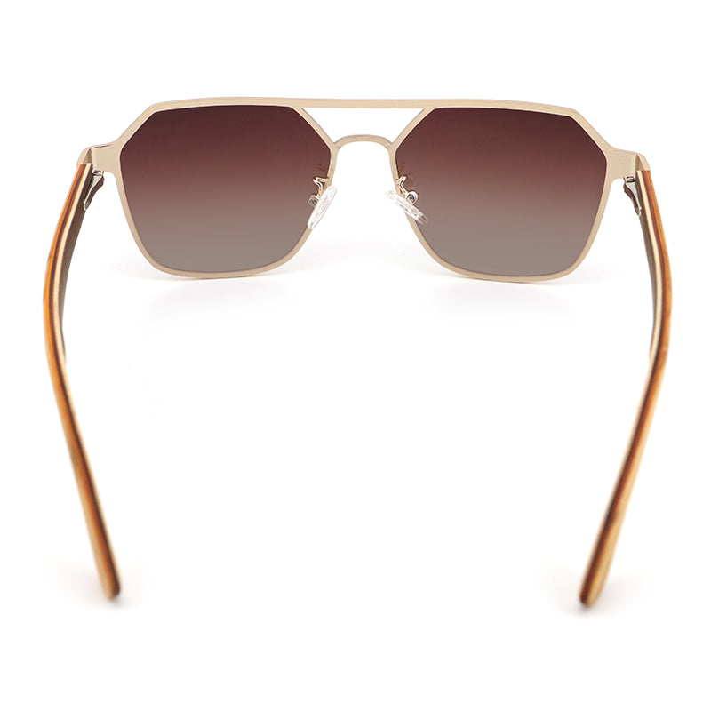 BRUNO GRADIENT BROWN Geometric Aviator Sunglasses Polarized Lens