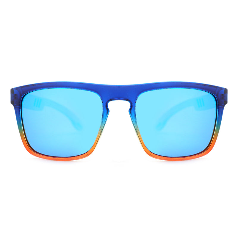 MANSHADY OMBRE BLUE Men's Sunglasses Polarised Lens Wooden Arms