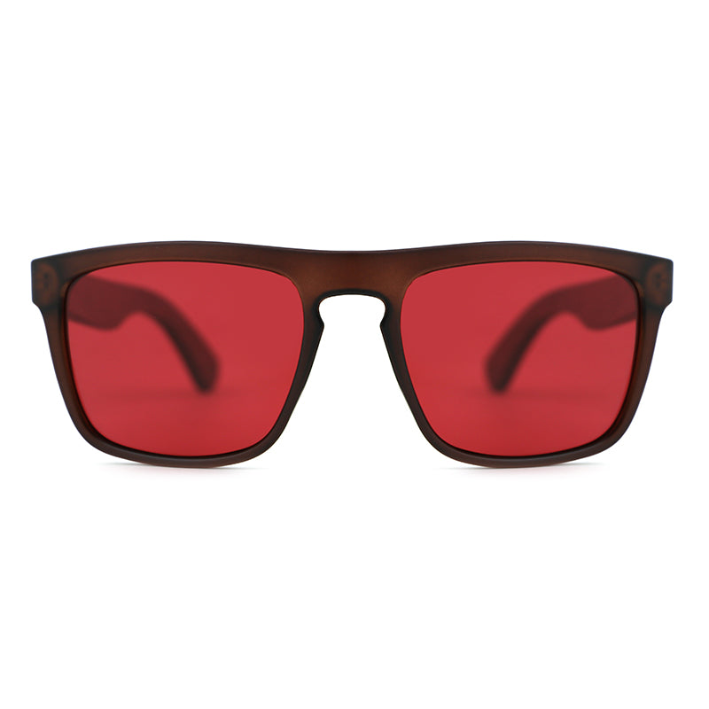 MANSHADY RED Men's Sunglasses Polarised Lens Wooden ArmsMANSHADY RED Men's Sunglasses Polarised Lens Wooden Arms