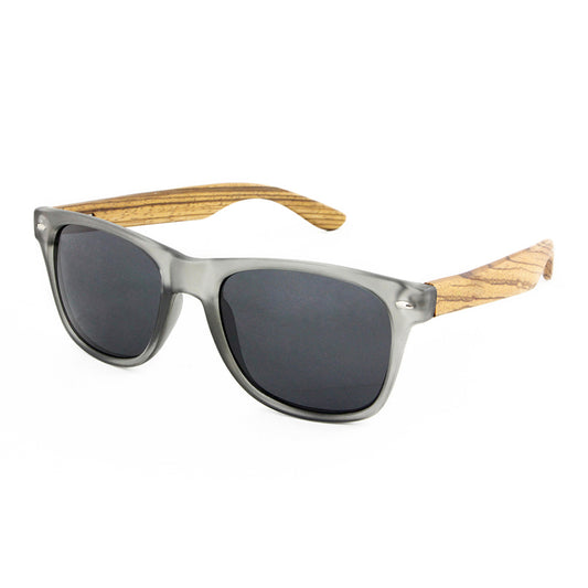 IBIZA GREY Sunglasses Polarised Lens Wooden Arms