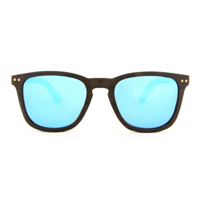 FLARE EBONY BLUE  Wooden Sunglasses Polarised Lens