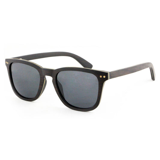FLARE EBONY GREY - Wooden Sunglasses with Polarised Lens - Hashtag Bamboo
