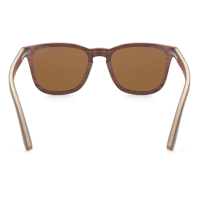 FLARE BURL BROWN Wooden Sunglasses Polarised Lens