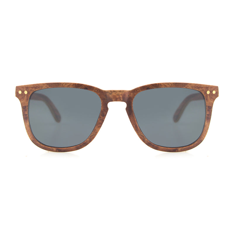 FLARE BURL GREY Wooden Sunglasses Polarised Lens