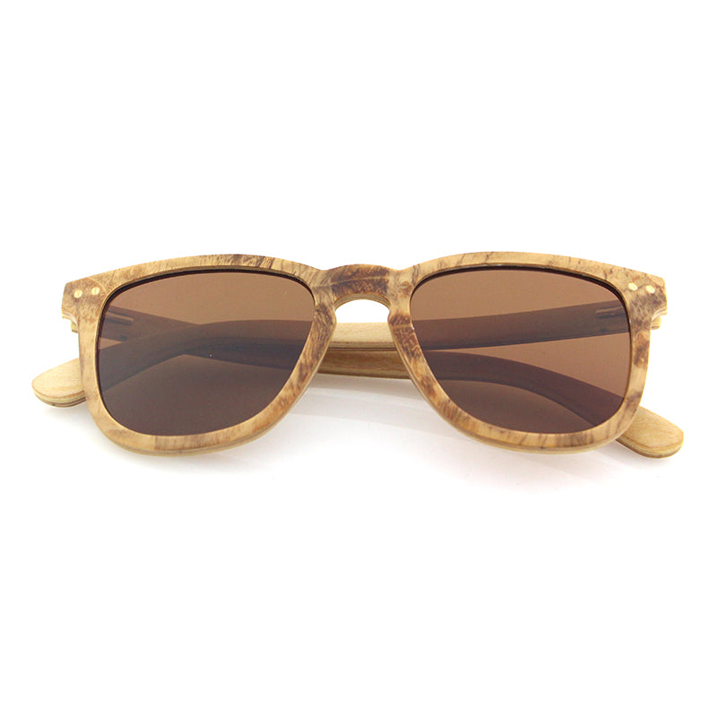 FLARE OLIVE BROWN Wooden Sunglasses with Polarised Lens