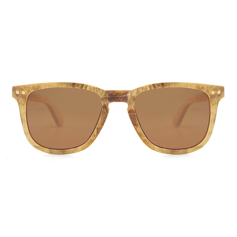 FLARE OLIVE BROWN Wooden Sunglasses with Polarised Lens