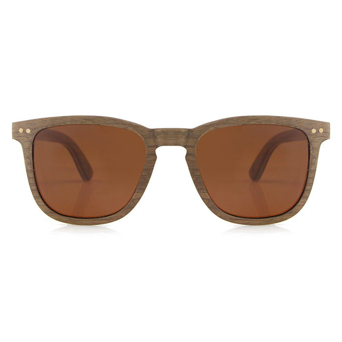 FLARE WALNUT BROWN Wooden Sunglasses Polarised Lens - Hashtag Bamboo