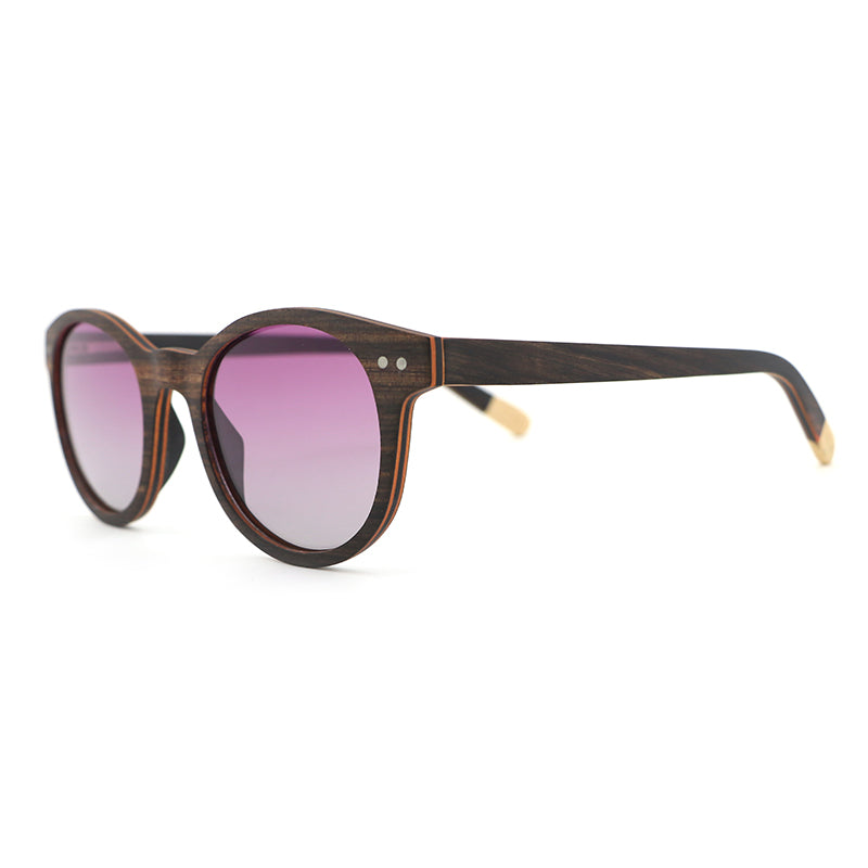 FLIRT EBONY PURPLE Ladies Wooden Sunglasses Polarised Lens