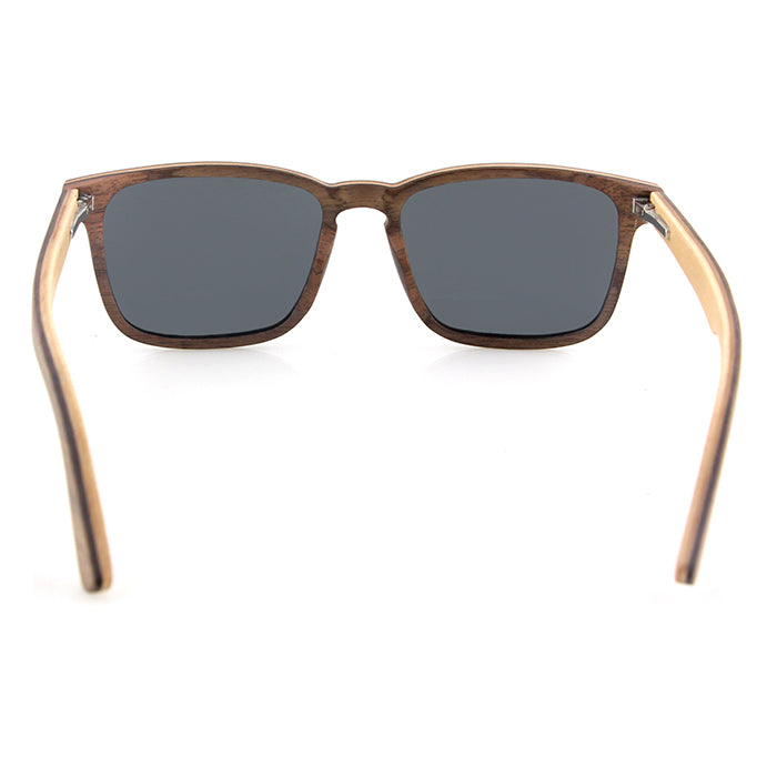 FOXIE WALNUT GREY Wooden Sunglasses Polarised Lens