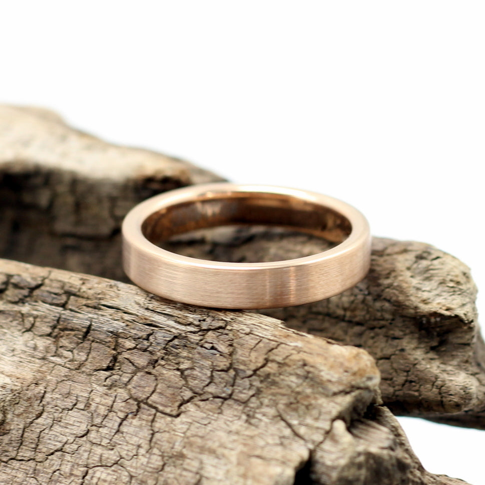 Ladies' Rose Gold Tungsten 4mm Band - Hashtag Bamboo