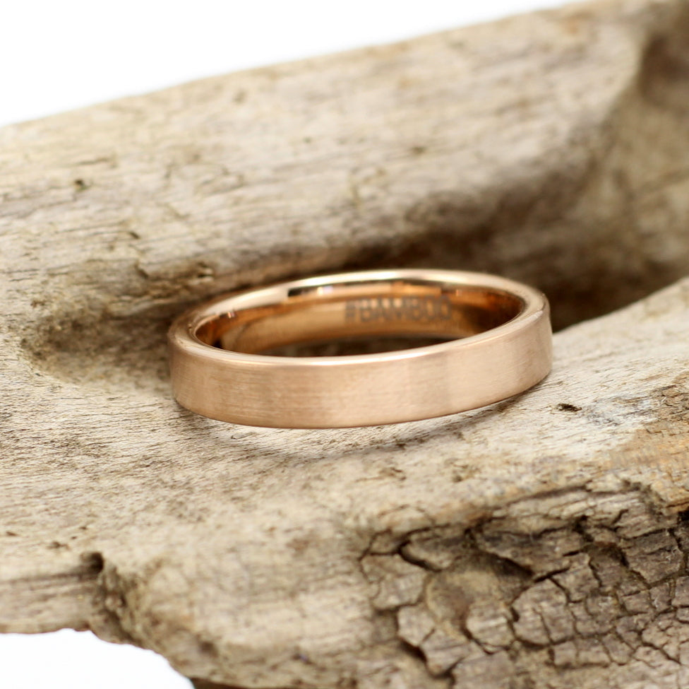 Ladies' Rose Gold Tungsten 4mm Band - Hashtag Bamboo