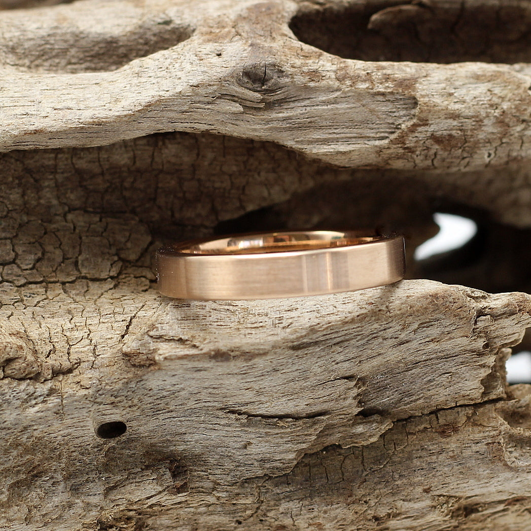 Ladies' Rose Gold Tungsten 4mm Band - Hashtag Bamboo