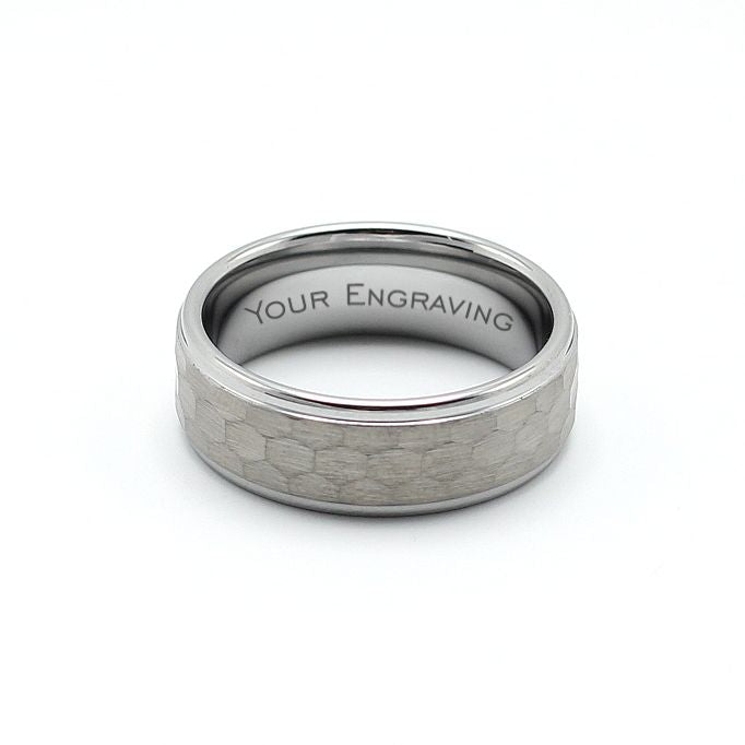 Men's Silver Hammer Tungsten Ring