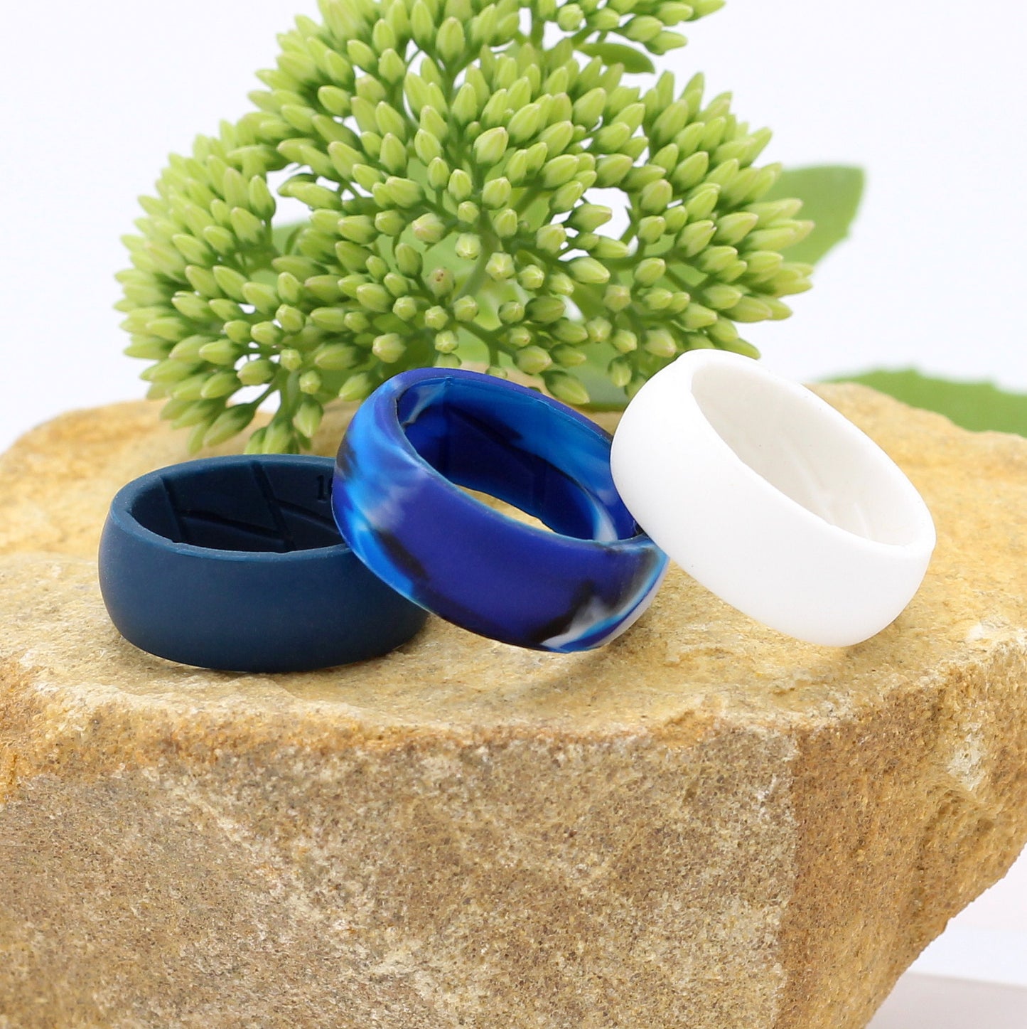 Men's Silicone Ring BLUE Combo Pack of 3