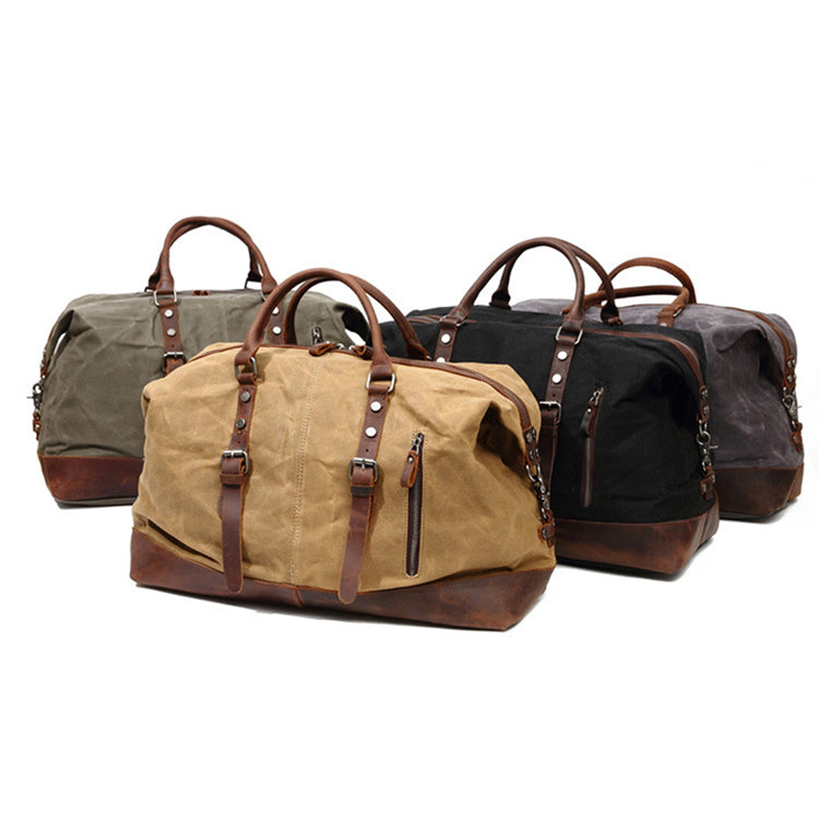 Vintage Duffel Bag | Canvas Holdall | Canvas Weekender | Canvas Leather Duffle Bag | Wax Canvas offers Holdall Black | Humber - All Black