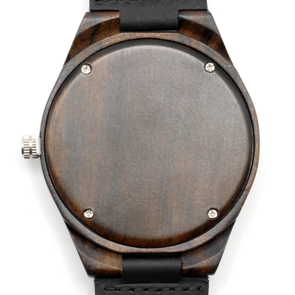 MANLY STRATA Wooden Watch with Black Leather Strap - Hashtag Bamboo