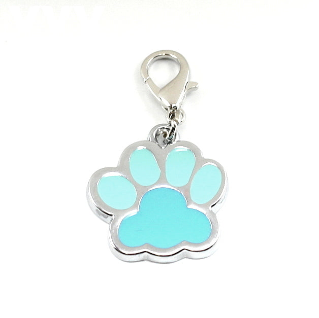Engravable Pet ID Tag Stainless Steel Paw Print Enamel - Various Colours - Hashtag Bamboo