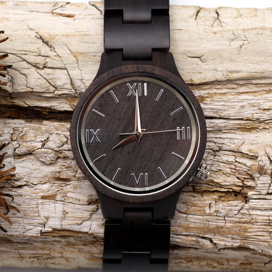 Eco Morticia - Ladies ebony watch. Wooden watches are the perfect gift for that special lady. Available from Hashtag Bamboo.